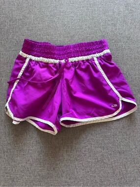 Champion Purple Athletic Running Shorts with White Trim